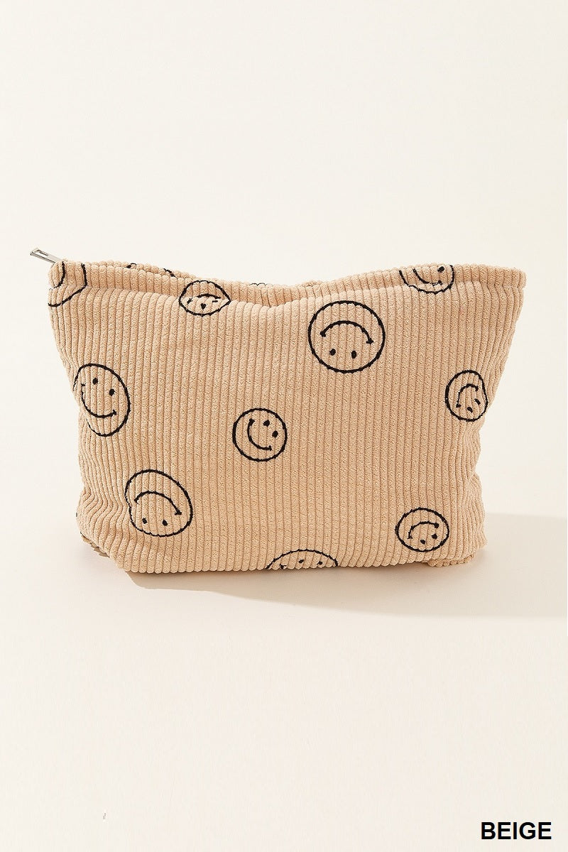 Corduroy Smile Cosmetic Makeup Bag