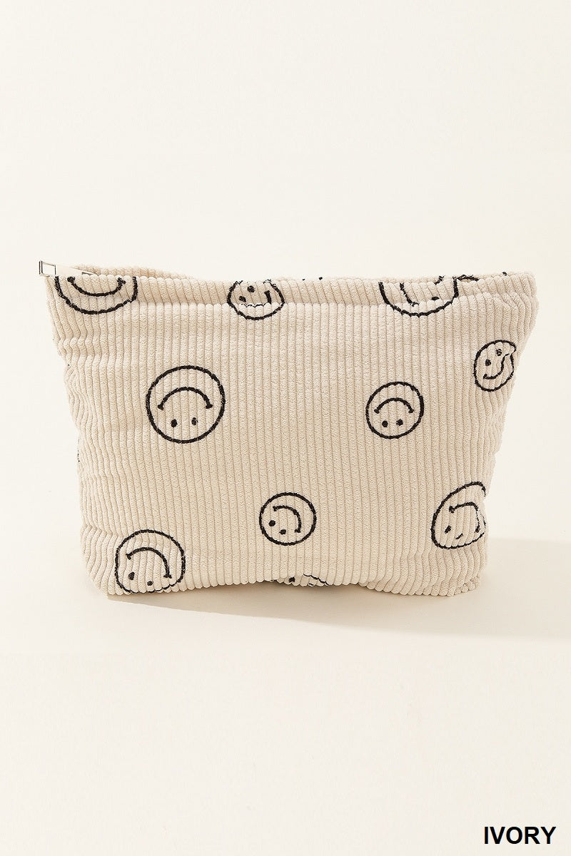 Corduroy Smile Cosmetic Makeup Bag